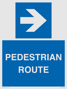 PEDESTRIAN ROUTE - right arrow